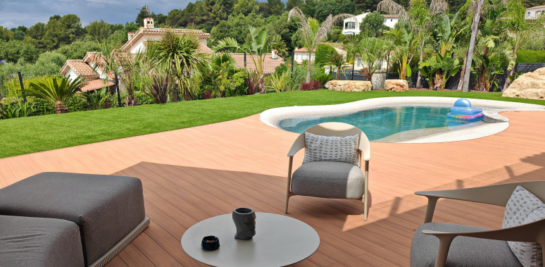 terrasse aluminium sur mesure à lyon plage piscine